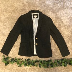J Crew Olive Green Jacket with Gold Buttons Size 0